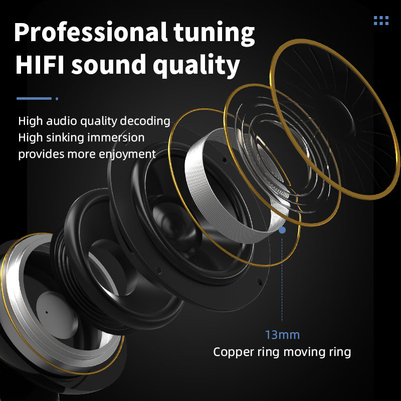 HDEB-TWS004 ENC Wireless Earbuds Bluetooth 5.3 Headphones with LED Touch Screen 50H Playtime Deep Bass Stereo Ear Buds with Mic IPX7 Waterproof in Ear Earphones for Pad Tablet Laptop Android/iOS Phones
