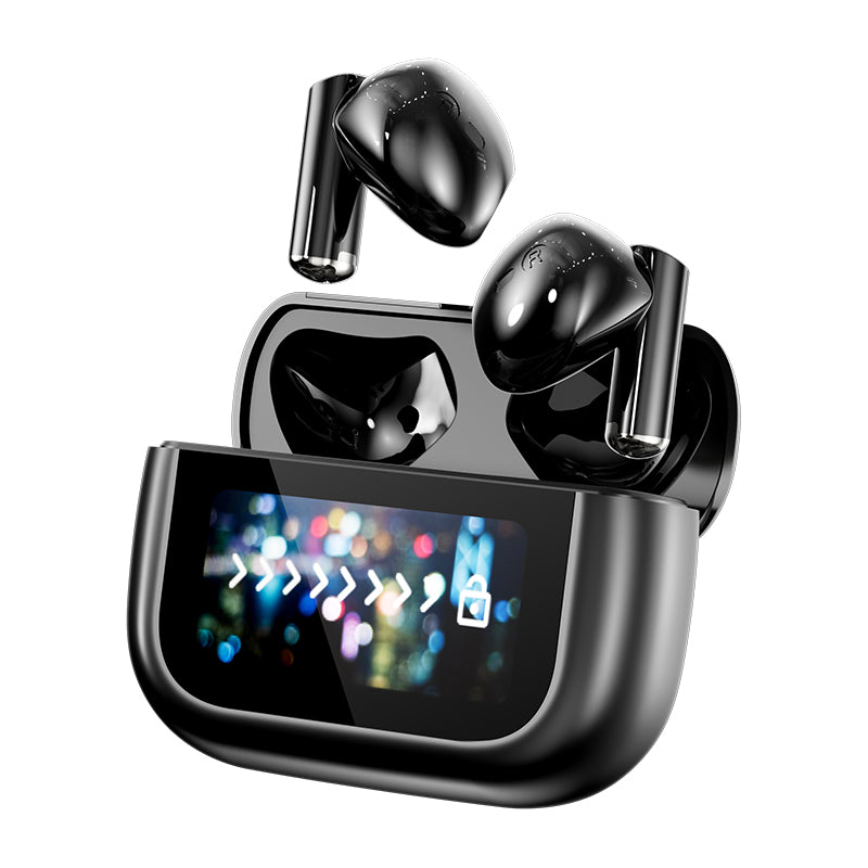 HDEB-TWS004 ENC Wireless Earbuds Bluetooth 5.3 Headphones with LED Touch Screen 50H Playtime Deep Bass Stereo Ear Buds with Mic IPX7 Waterproof in Ear Earphones for Pad Tablet Laptop Android/iOS Phones