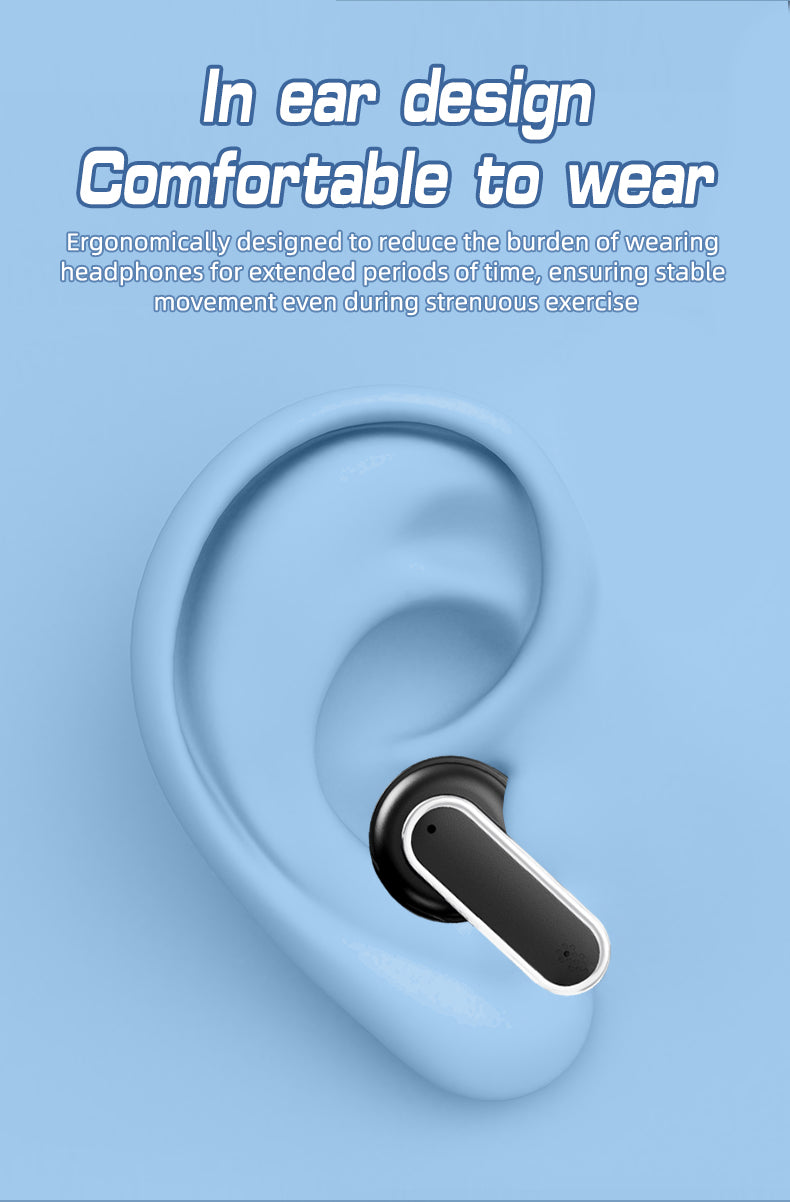 HDEB-TWS002 ANC Noise Cancelling Earbuds with Full-Color LED Display HD In-Ear Headphones with Touchscreen Controls Waterproof Design earbuds