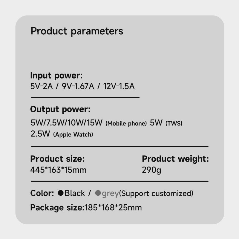 WLC-M010-AD 3-in-1 Ultra-thin PU Leather Foldable Fast Wireless Charger Stand