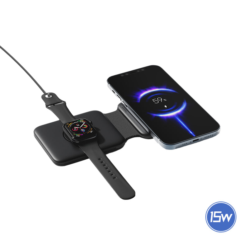 WLC-M008-AD 3-in-1 Portable Ultra-thin Magnetic Foldable Fast Wireless Charger Pad