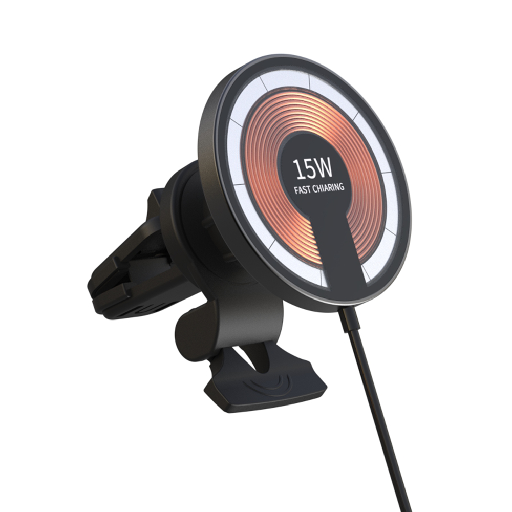 WLC-C025-HY 2-in-1 15W Fast Wireless Magnetic Car Charger