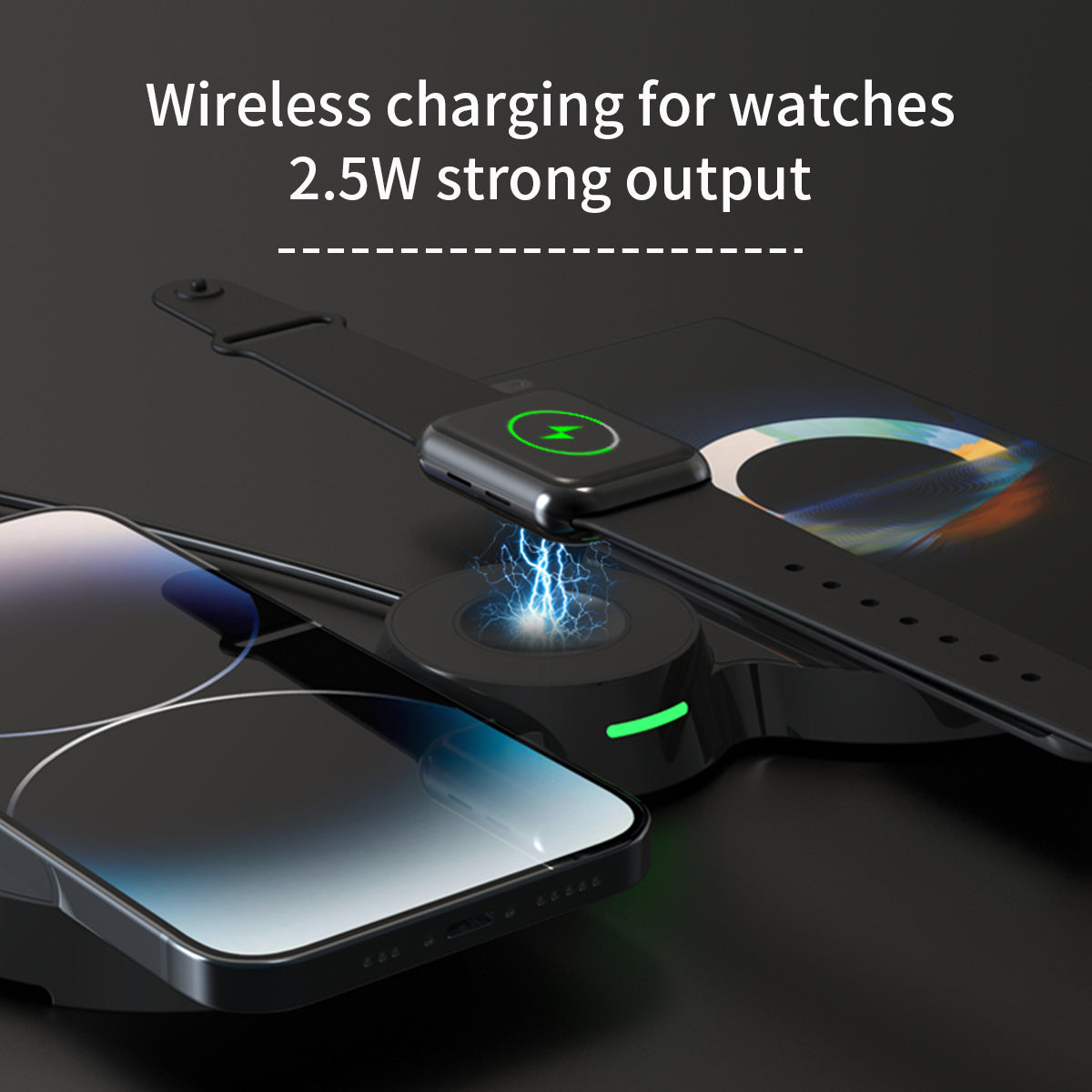 WLC-M002-HY 3-in-1 Unique Ultra-thin Magnetic Wireless Charger Tray