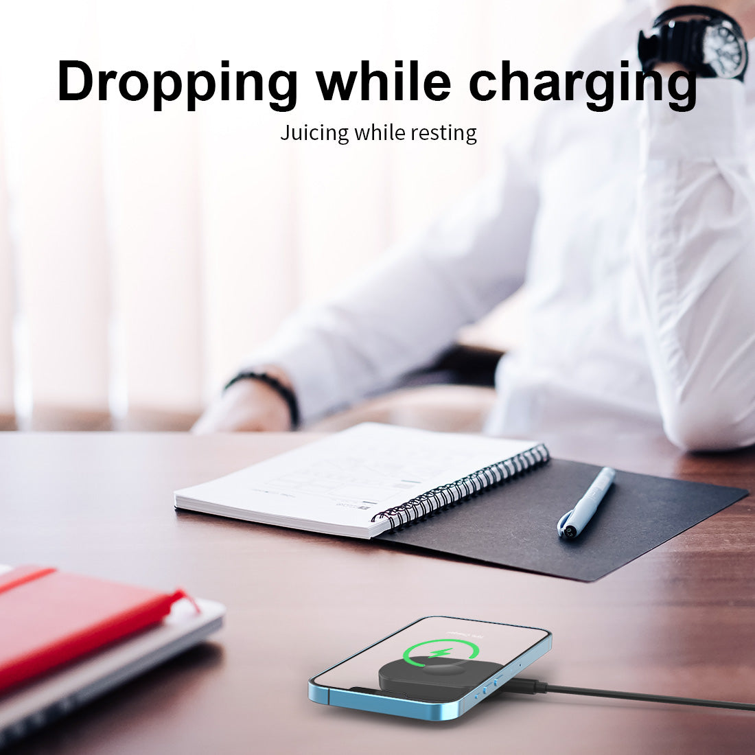 WLC-M012-NT Slim Magnetic Wireless Charger Pad Compatible Apple Watch and Earbuds