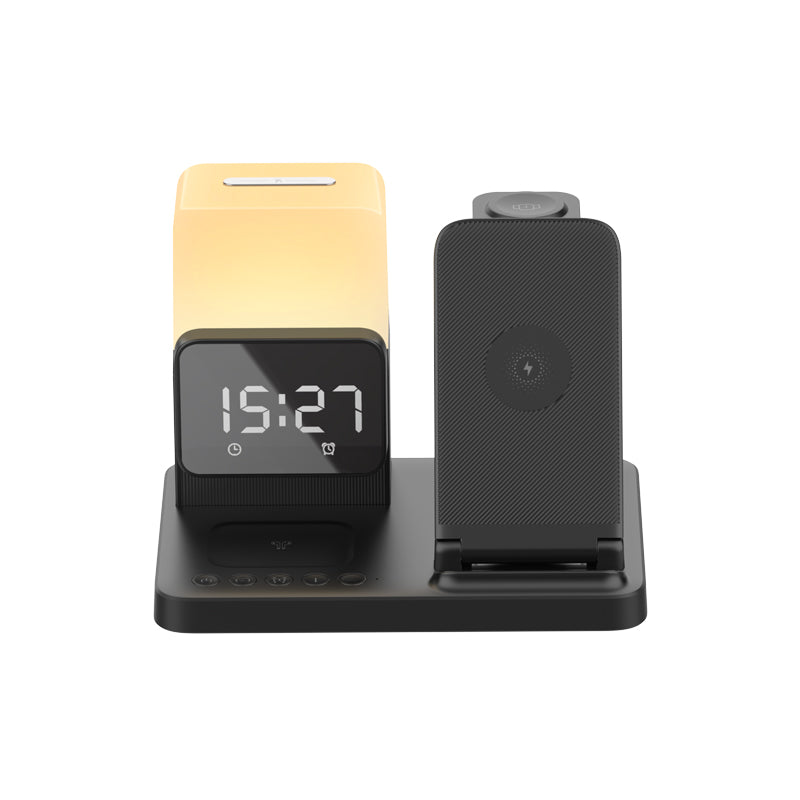 WLC-L018-AD 5-in-1 Wireless Charging Station with Night Light & Alarm Clock