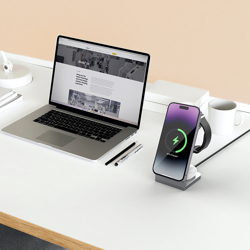 WLC-M016-HY 6-in-1 Magnetic Fast Wireless Charger Station With Alarm Clock