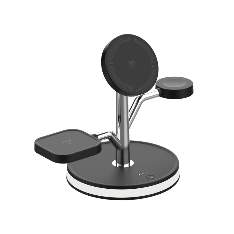 WLC-M004-AD 3-in-1 Magnetic Fast Wireless Charger Stand With Night Light