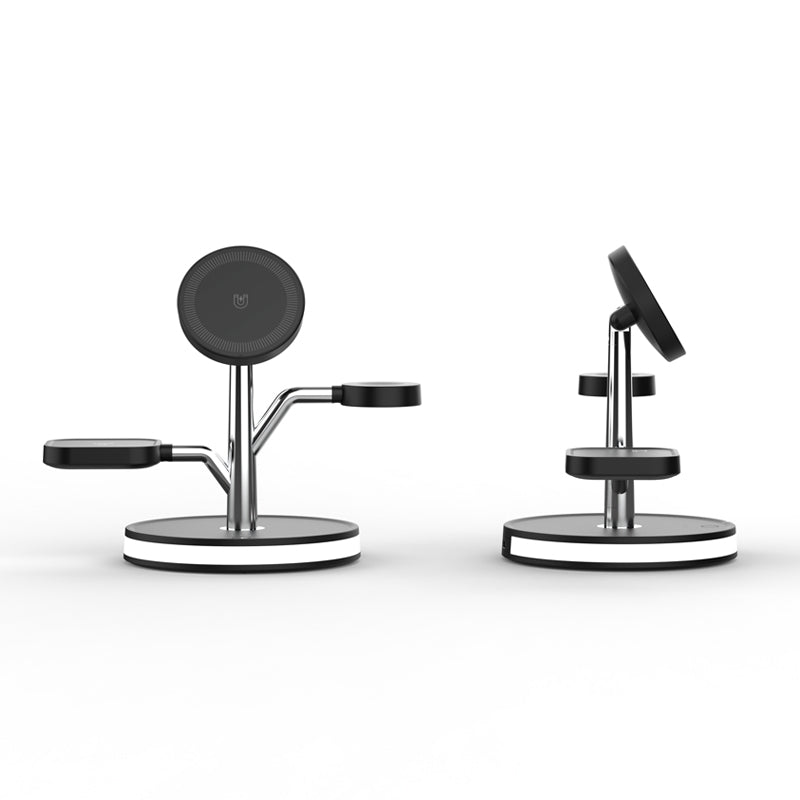 WLC-M004-AD 3-in-1 Magnetic Fast Wireless Charger Stand With Night Light
