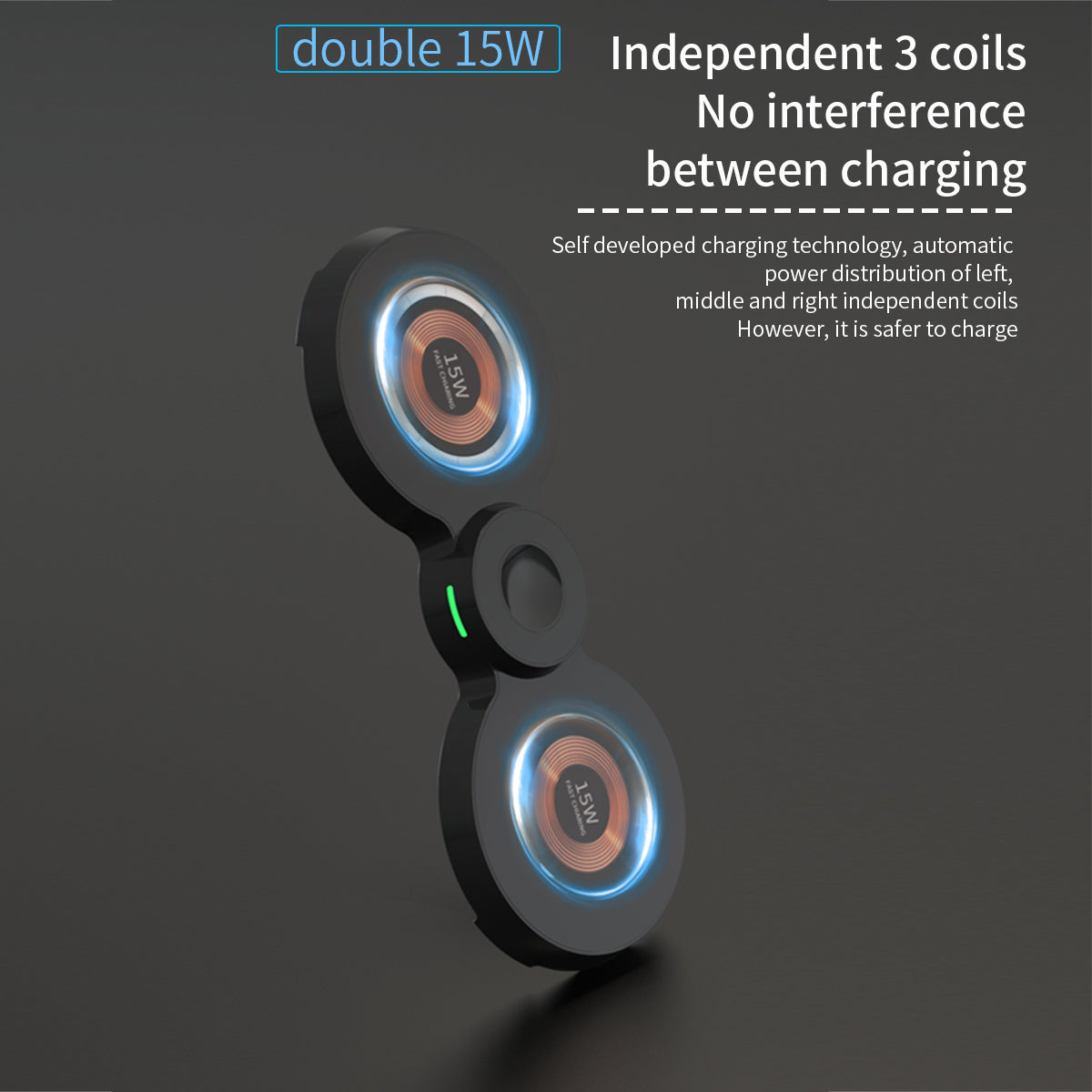 WLC-M002-HY 3-in-1 Unique Ultra-thin Magnetic Wireless Charger Tray