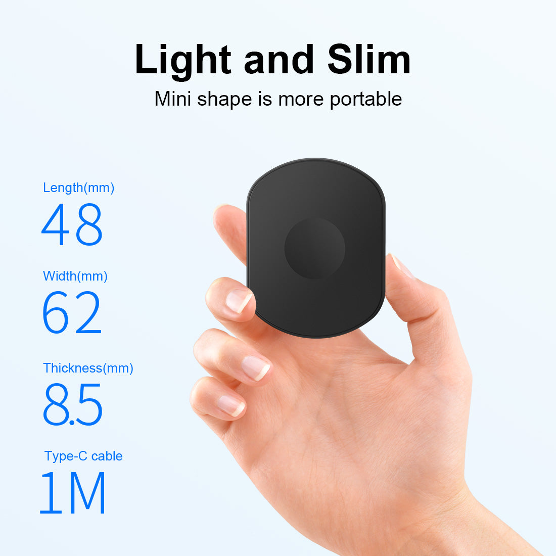 WLC-M012-NT Slim Magnetic Wireless Charger Pad Compatible Apple Watch and Earbuds