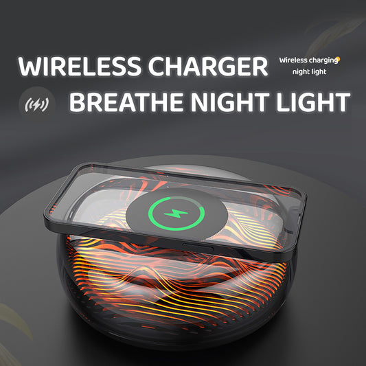WLC-SL052-SM wireless charger + Flaming Mountain lamp