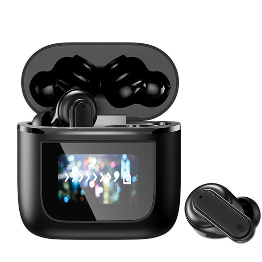 HDEB-TWS002 ANC Noise Cancelling Earbuds with Full-Color LED Display HD In-Ear Headphones with Touchscreen Controls Waterproof Design earbuds