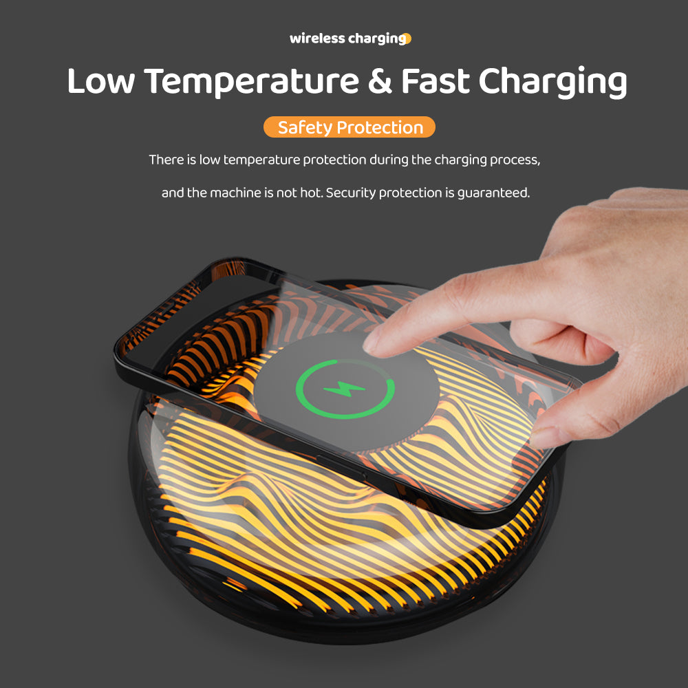 WLC-SL052-SM wireless charger + Flaming Mountain lamp