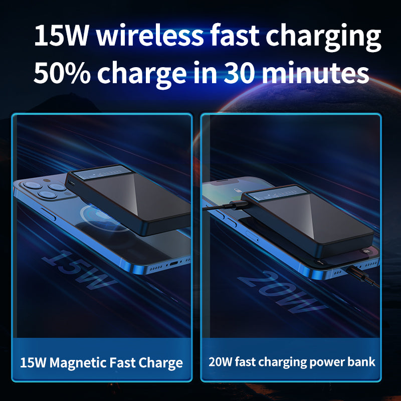 WLC-P032/Y-KH Luxurious Texture Portable Magnetic Fast Wireless Power Bank
