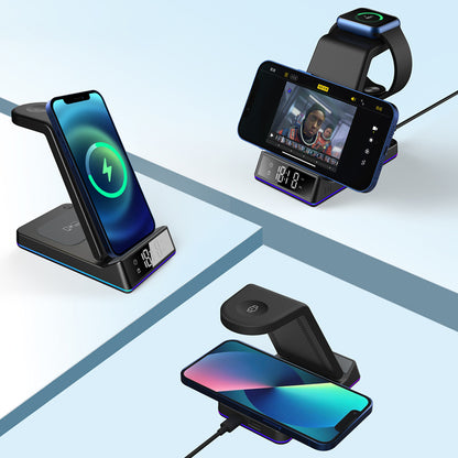 WLC-M001-XS 6-in-1 Wireless Charging Stand With Lighting Cable and USB/A Output