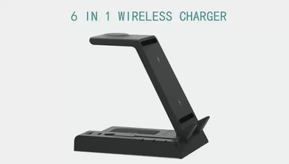 WLC-M001-XS 6-in-1 Wireless Charging Stand With Lighting Cable and USB/A Output