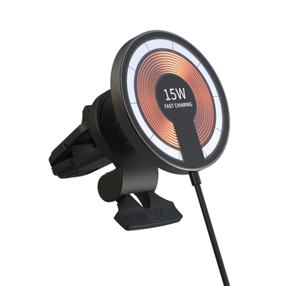 WLC-C025-HY 2-in-1 15W Fast Wireless Magnetic Car Charger