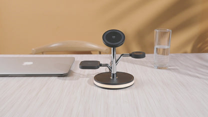 WLC-M004-AD 3-in-1 Magnetic Fast Wireless Charger Stand With Night Light