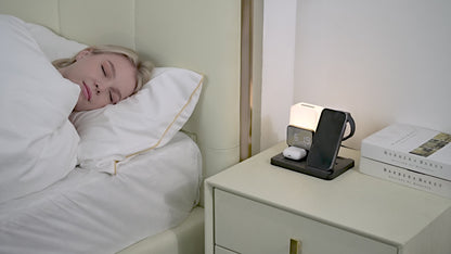 WLC-L018-AD 5-in-1 Wireless Charging Station with Night Light & Alarm Clock