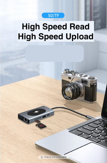 WLC-D022-LC 9-in-1 high-speed pass-through charging with Power Delivery USB-C Hub