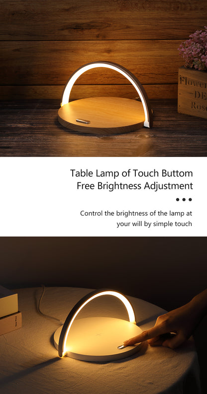 WLC-L037-SM 2-in-1 Wireless Charging Station with LED Lamp