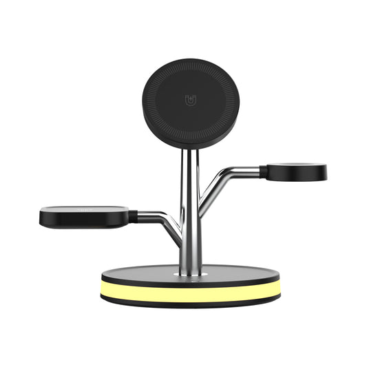 WLC-M004-AD 3-in-1 Magnetic Fast Wireless Charger Stand With Night Light