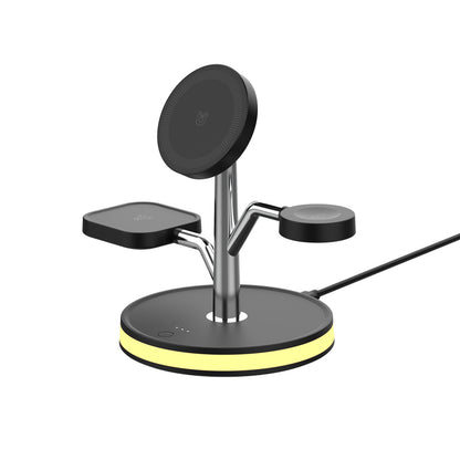 WLC-M004-AD 3-in-1 Magnetic Fast Wireless Charger Stand With Night Light