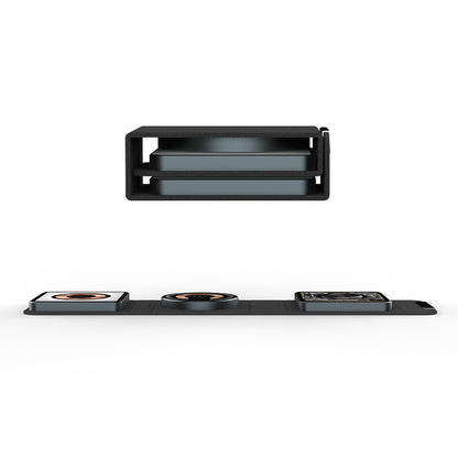 WLC-M006-AD 3-in-1 Unique Portable Ultra-thin Magnetic Foldable Fast Wireless Charger Tray