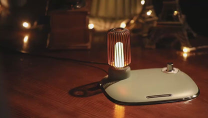 WLC-L039-SM 2-in-1 Galaxy Wireless Charging Station with LED Lamp